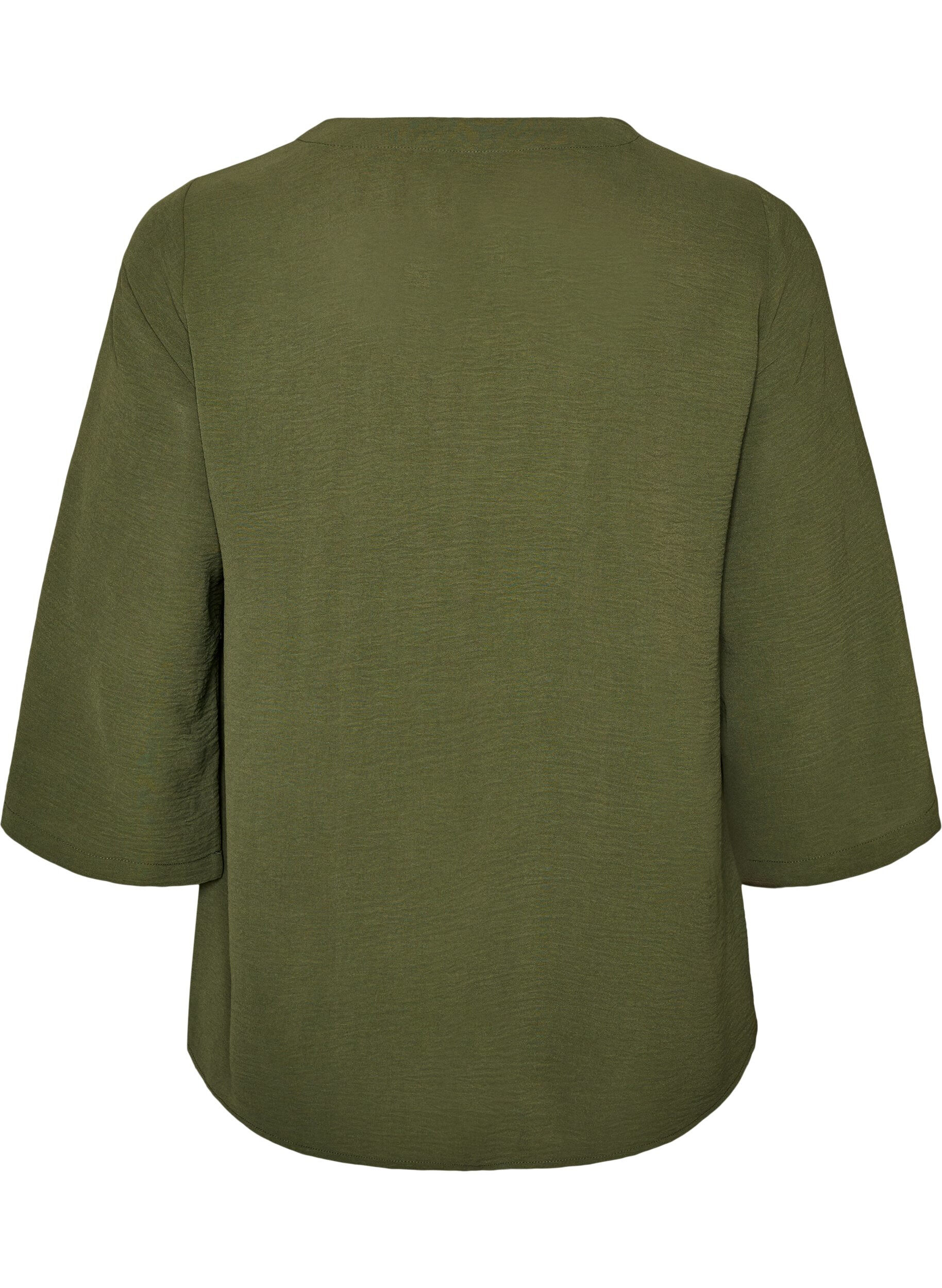 ZizziBluse med 3/4 &aelig;rmer, Gr&oslash;n, Packshot image number 1