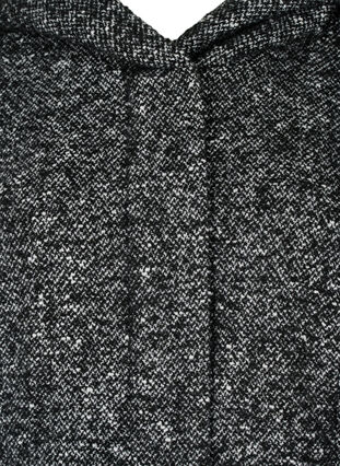 Boucléfrakke med uld, Black Mel., Packshot image number 2