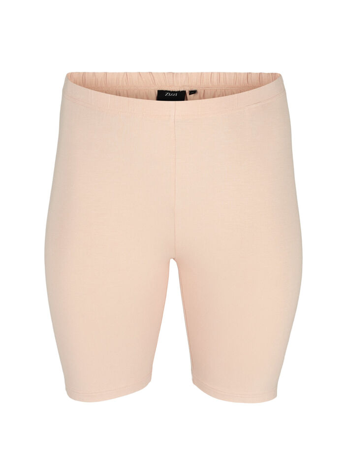 Ensfarvede basis cykelshorts, Beige, Packshot image number 0