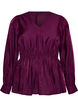 Glansfuld viskosebluse med peplum-effekt, Lilla, Packshot image number 0