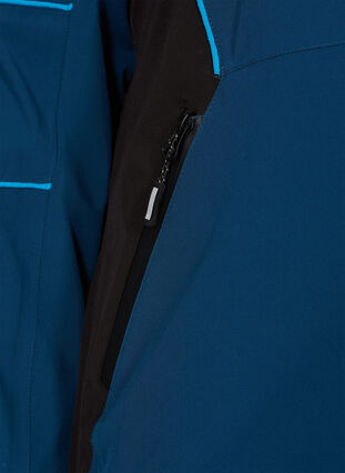 Vandtæt skijakke med hætte, Blue Comb, Packshot image number 3
