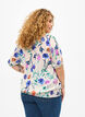 Blomstret bluse med smock, Bl&aring;, Model image number 2