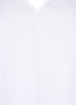 Viskosebluse med korte ærmer og broderi, Bright White, Packshot image number 2
