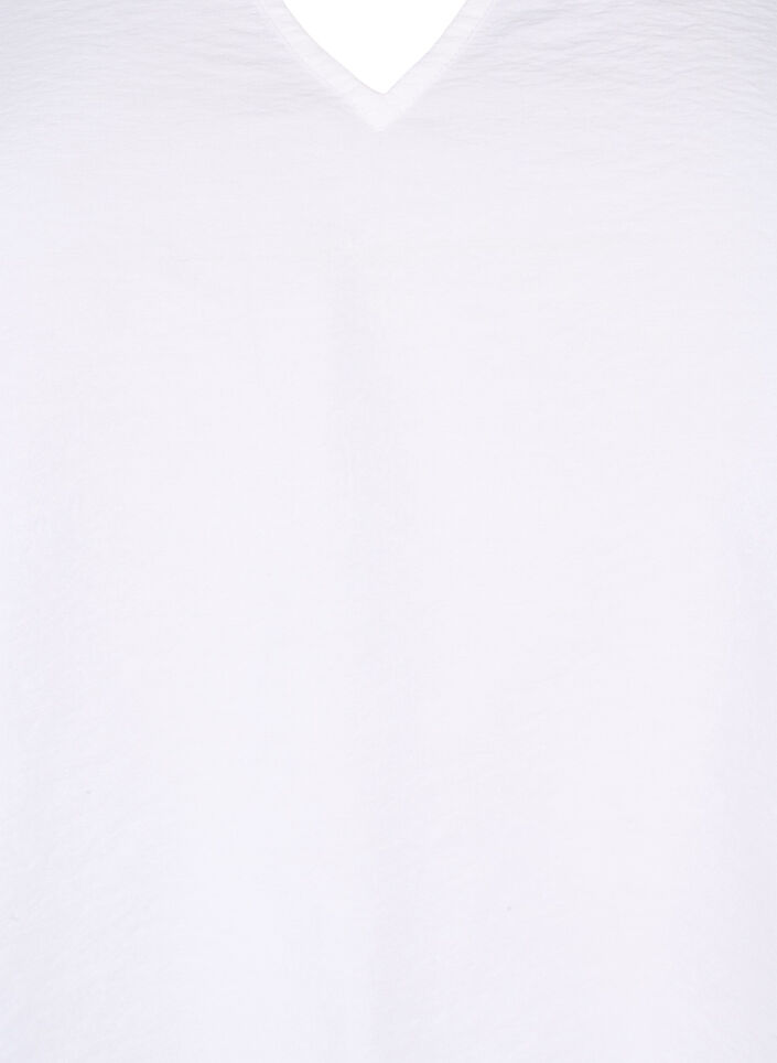 Viskosebluse med korte ærmer og broderi, Hvid, Packshot image number 2