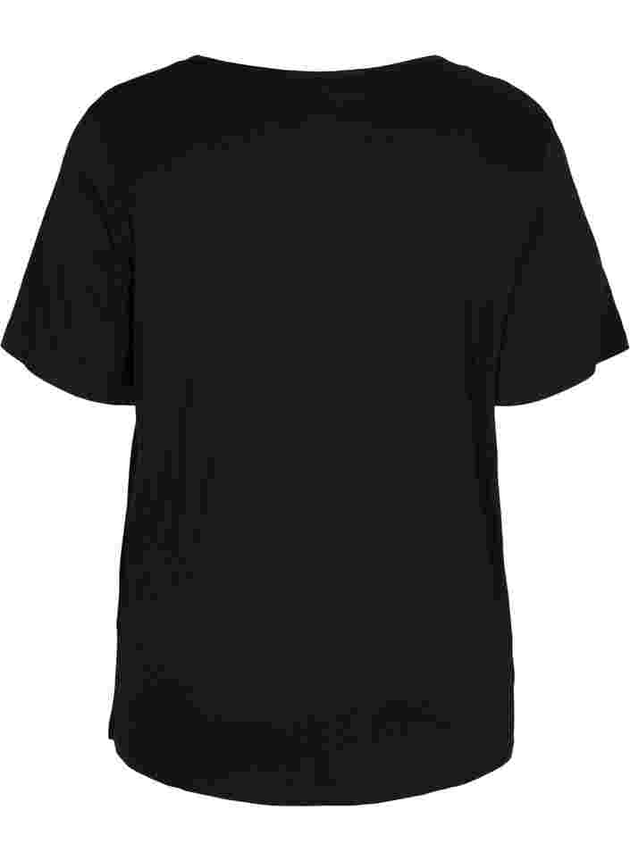 Nat t-shirt i viskose, Black, Packshot image number 1