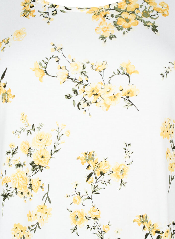 T-shirt med blomsterprint, Gul, Packshot image number 2