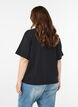 Boxy t-shirt i bomuld, Sort, Model image number 2