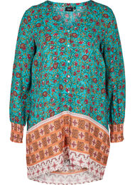 Viskose skjorte med print og v-udskæring, Indian Paisley AOP