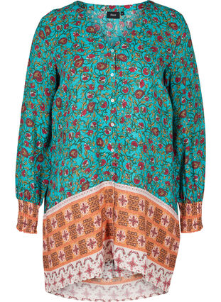 Viskose skjorte med print og v-udskæring, Indian Paisley AOP, Packshot image number 0