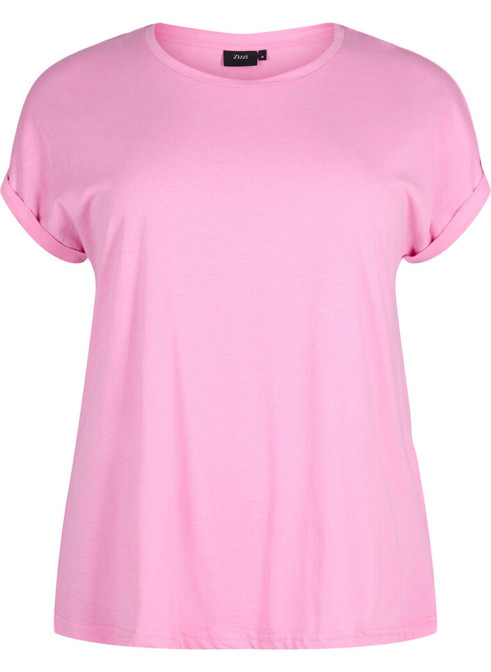 Kort&aelig;rmet t-shirt i bomuldsblanding, Lyser&oslash;d, Packshot image number 0