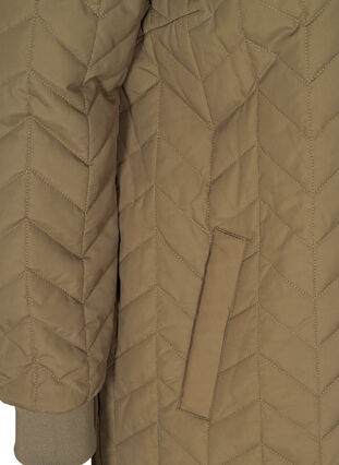 Lang quiltet jakke med knaplukning, Bungee Cord, Packshot image number 3