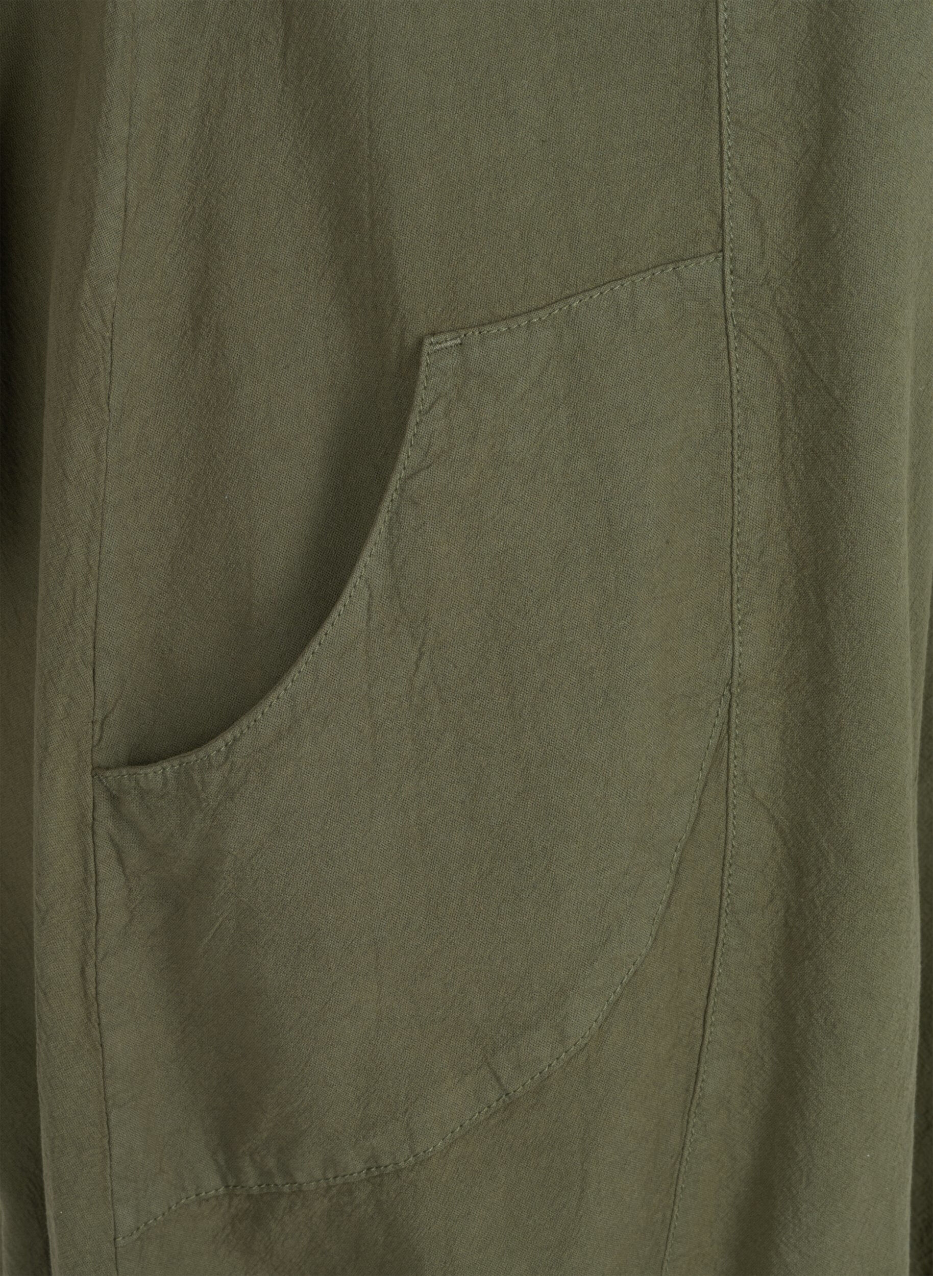 Zizzi Kort&aelig;rmet kjole i bomuld, Gr&oslash;n, Packshot image number 2