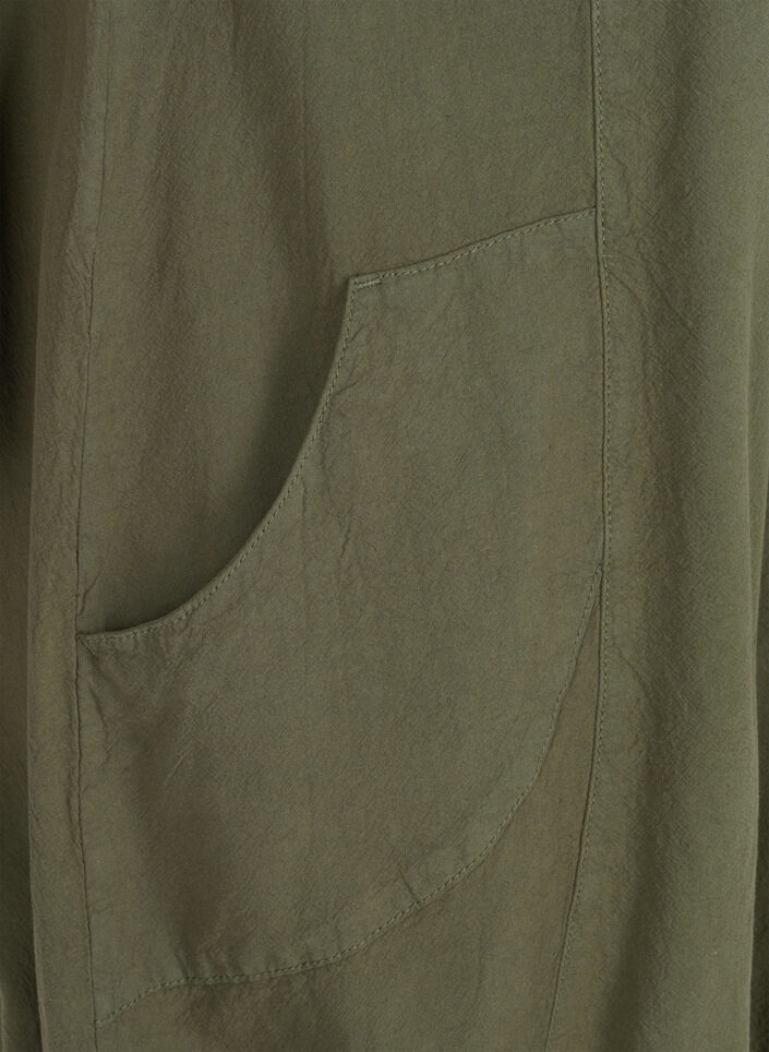 Kort&aelig;rmet kjole i bomuld, Gr&oslash;n, Packshot image number 2