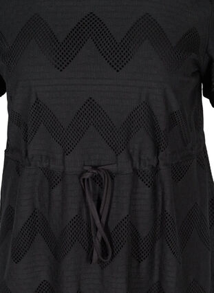 Kortærmet tunika med justerbar talje, Black, Packshot image number 2