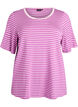 T-shirt med TENCEL&trade; Lyocell og striber, Lilla, Packshot image number 0