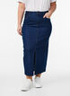 Midilang denim nederdel med slids foran, Bl&aring;, Model image number 2