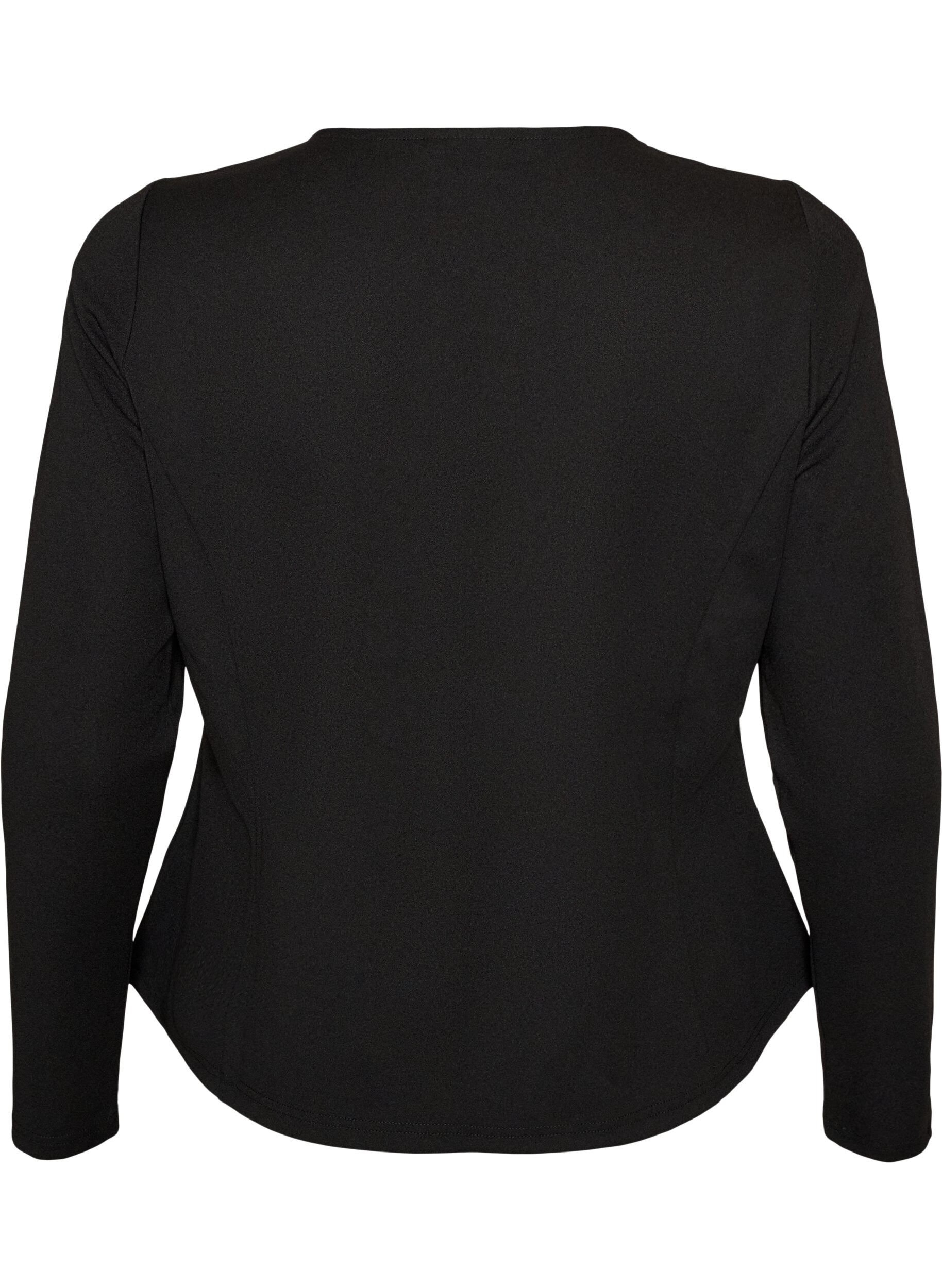 ZizziFigursyet cardigan med knudelukninger, Sort, Packshot image number 1