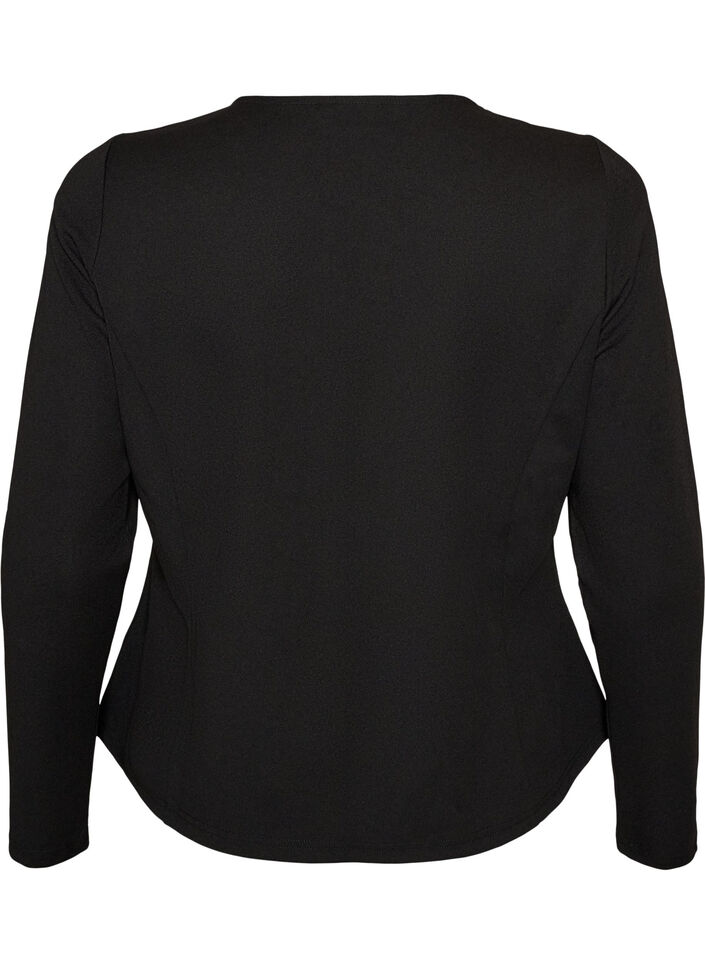 Figursyet cardigan med knudelukninger, Sort, Packshot image number 1