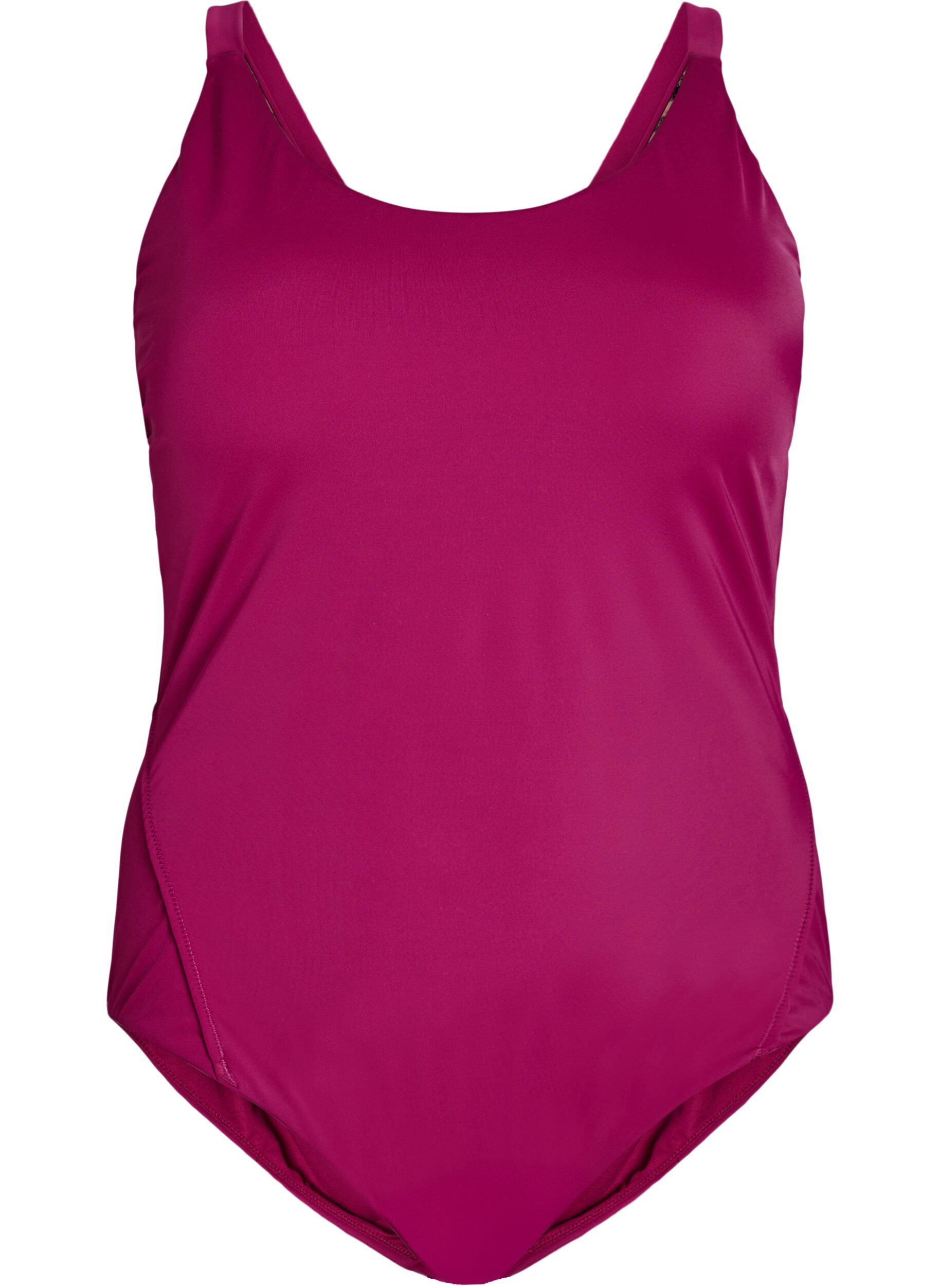 Zizzi Badedragt med rygdetalje, R&oslash;d, Packshot image number 0