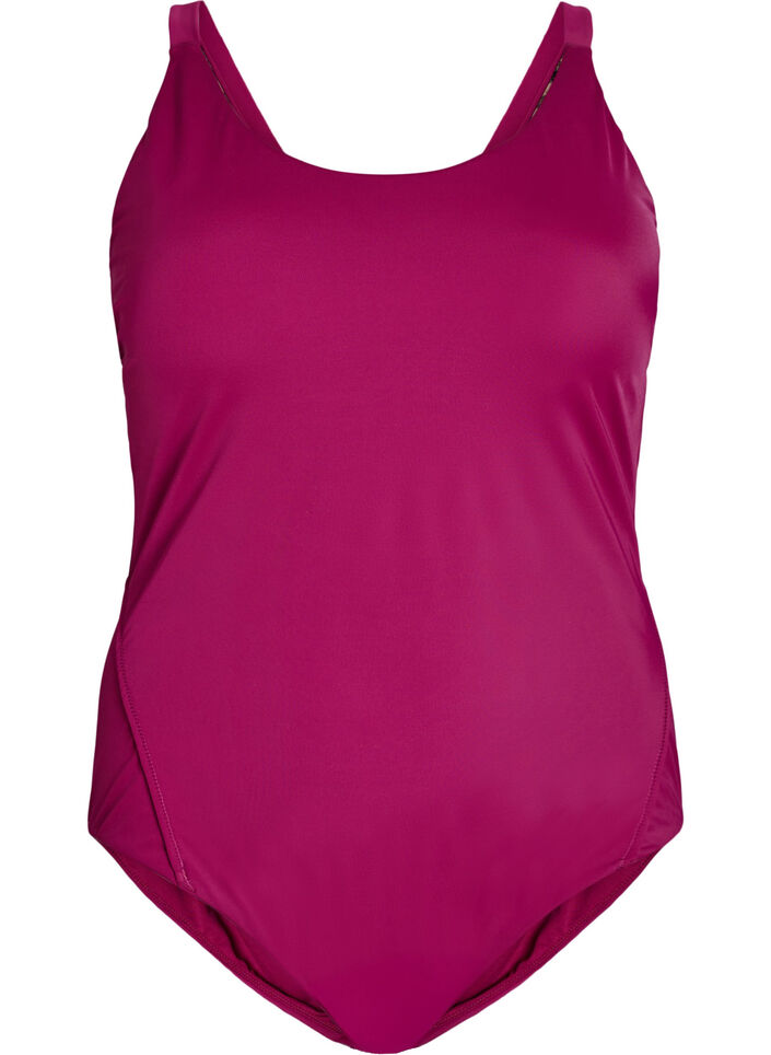 Badedragt med rygdetalje, Rød, Packshot image number 0