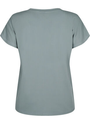 Løs trænings t-shirt med v-hals, Balsam Green, Packshot image number 1
