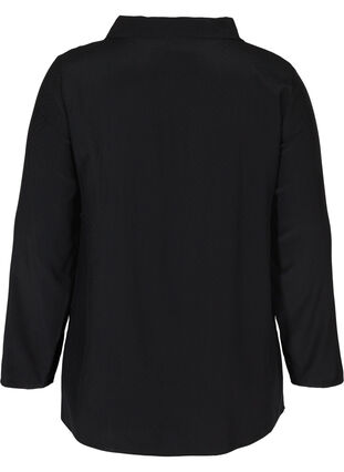 Langærmet tunika med lynlås, Black, Packshot image number 1
