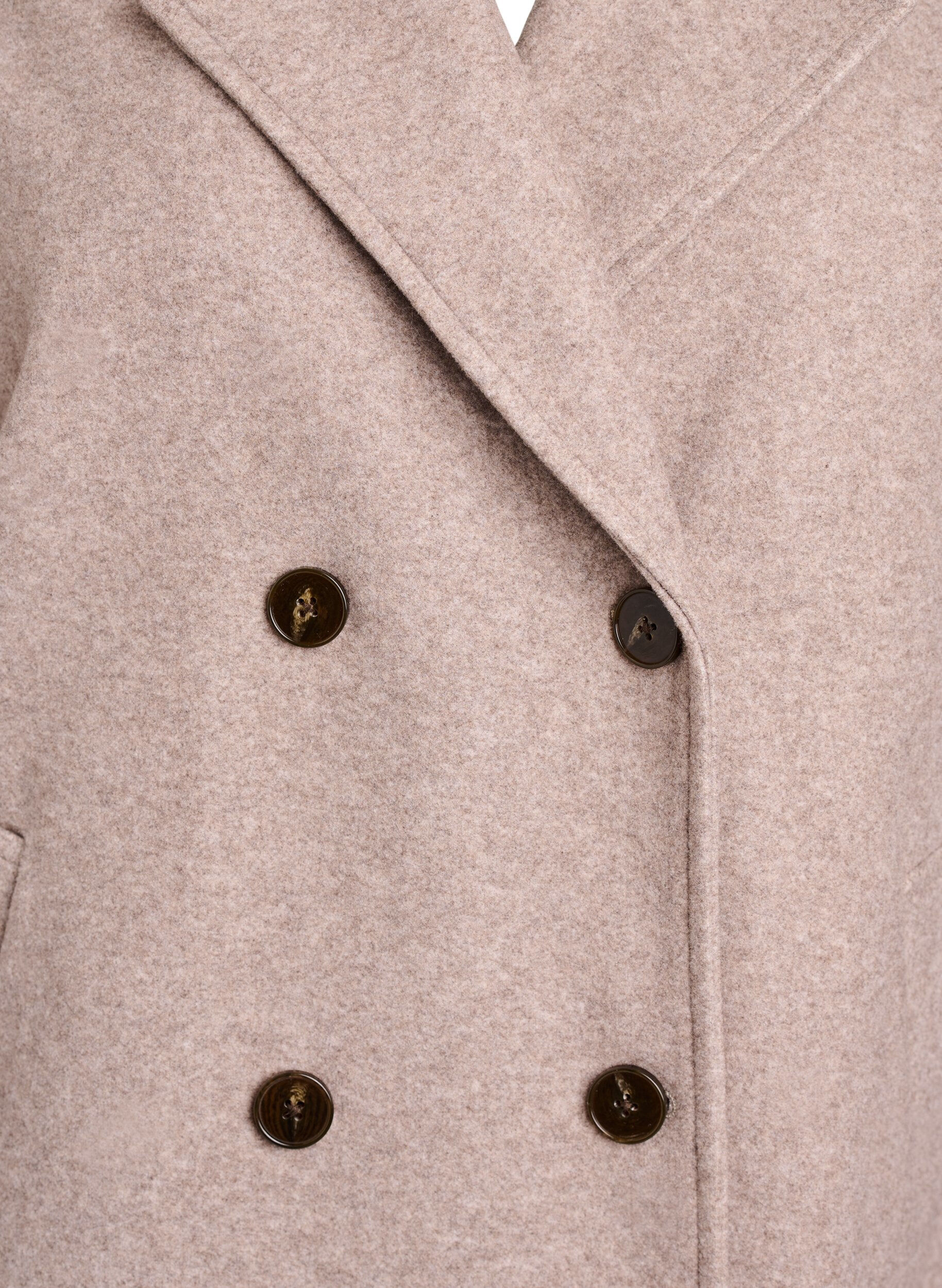 ZizziKort frakke med dobbeltradet knaplukning, Beige, Packshot image number 2