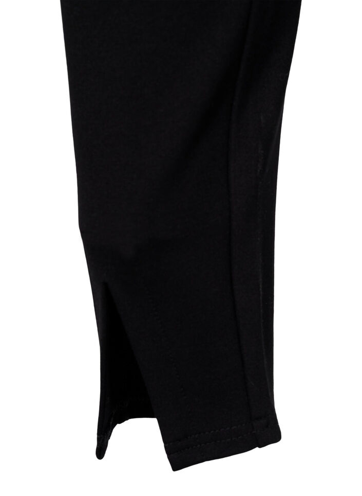 Viskose leggings med slids foran, Black, Packshot image number 3