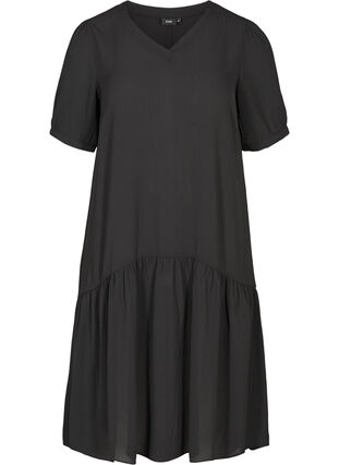 Kjole med 2/4 ærmer og a-form , Black, Packshot image number 0