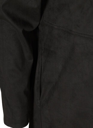 Lang skjorte i imiteret ruskind, Black, Packshot image number 3