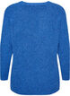 Strikbluse med diagonalt m&oslash;nster og raglan&aelig;rmer, Bl&aring;, Packshot image number 1