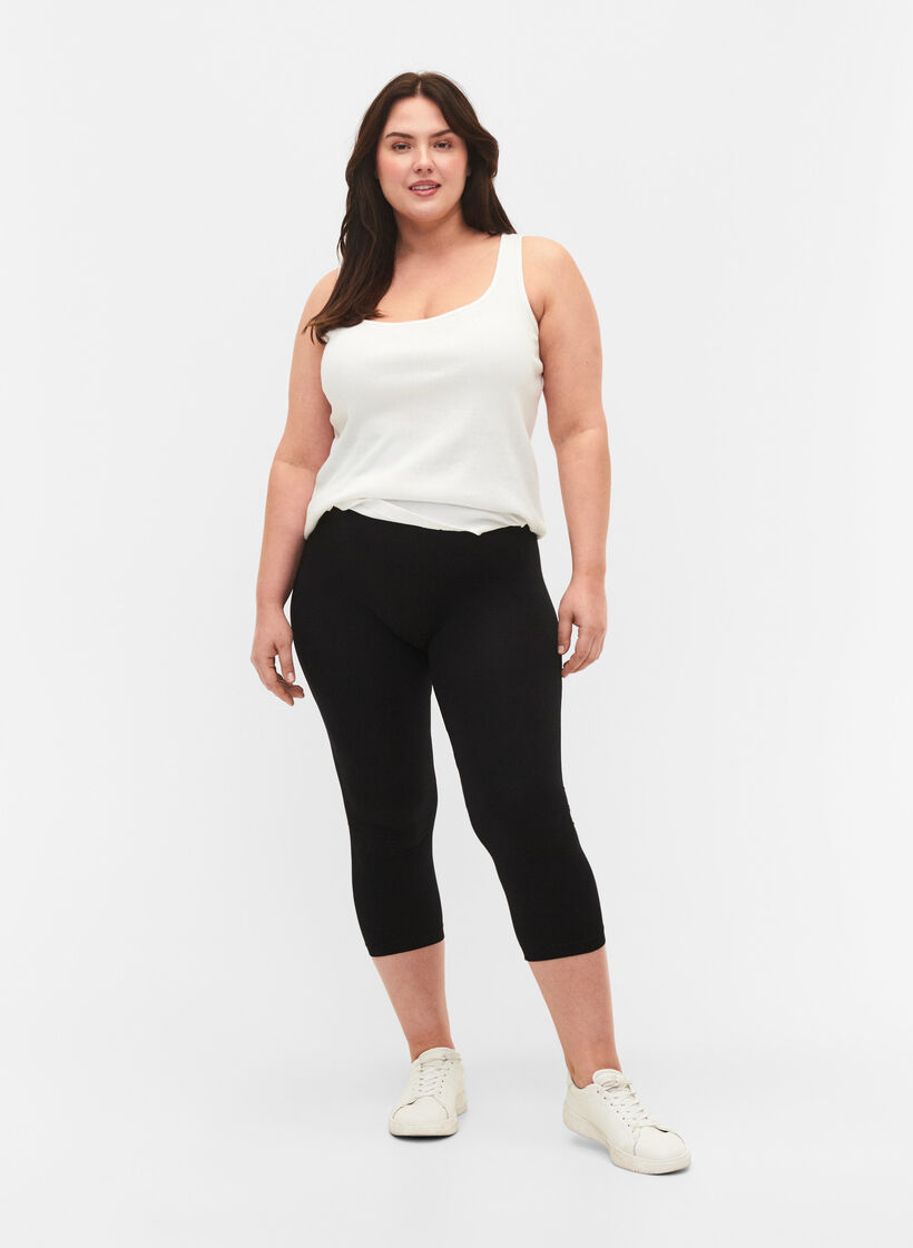 Seamless 3/4 leggings, Sort, Model image number 1