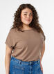 Kort&aelig;rmet t-shirt i bomuldsblanding, Brun, Model image number 0