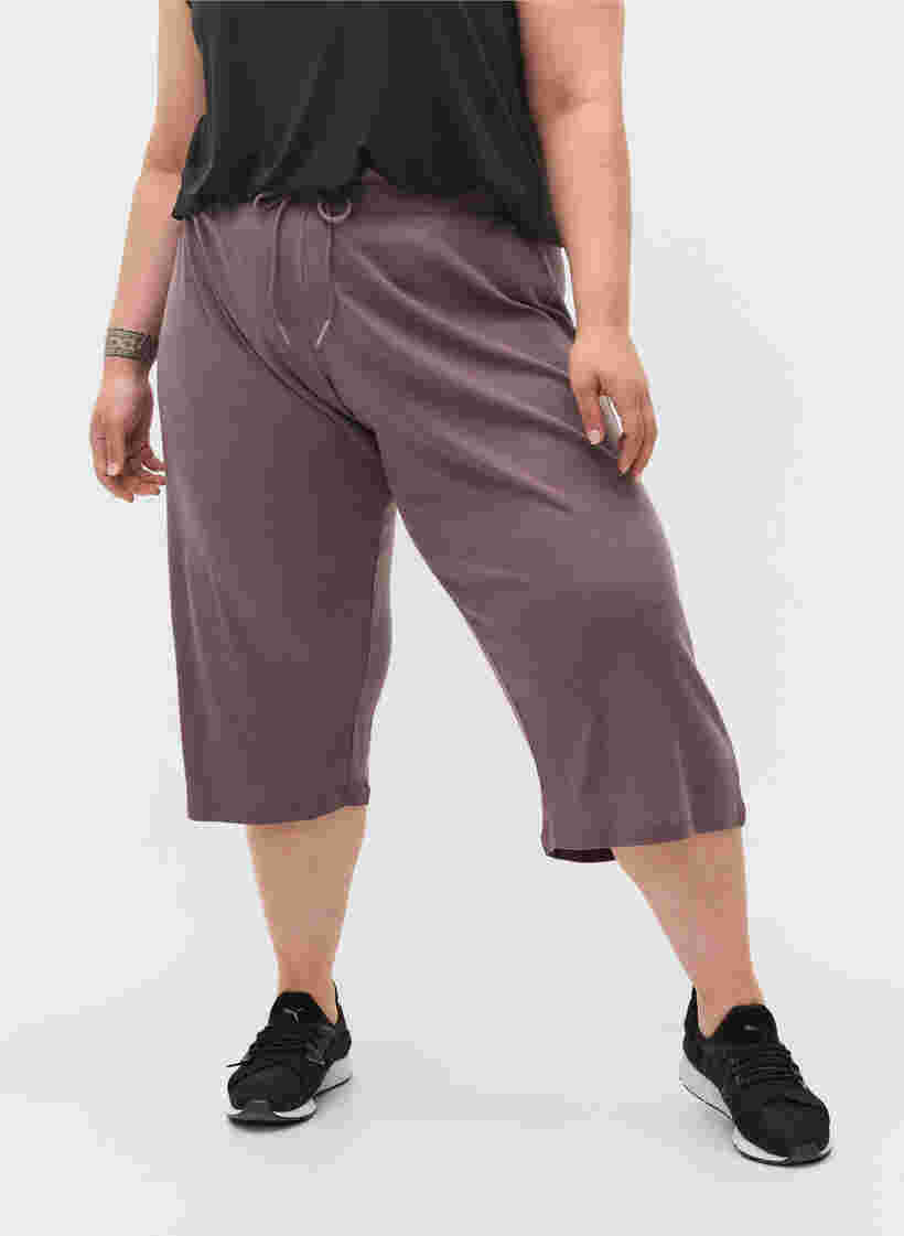 Løse culotte bukser i ribkvalitet, Sparrow, Model image number 2