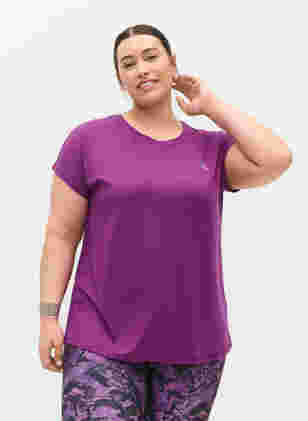 Ensfarvet trænings t-shirt, Grape Juice, Model