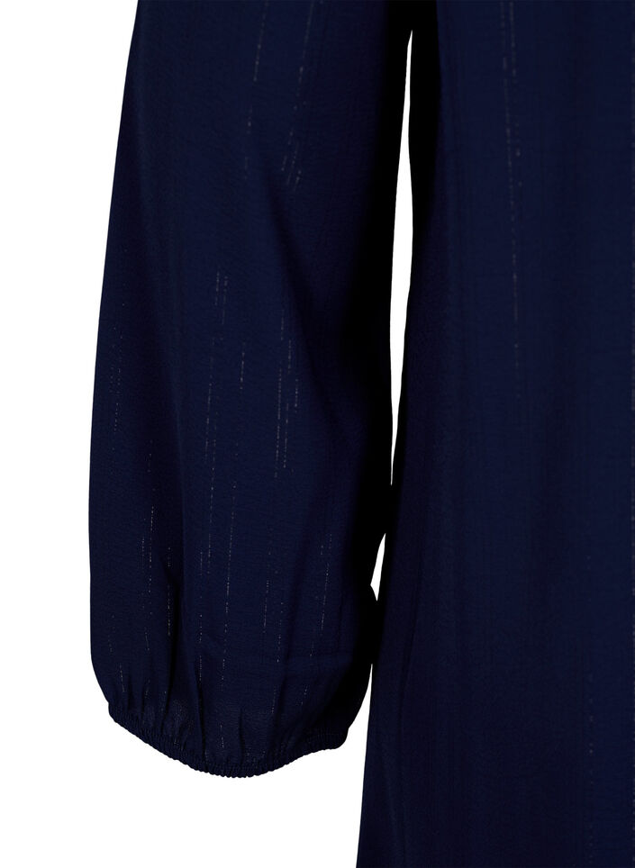 Kort kjole med flæser og glimmer, Blå, Packshot image number 3