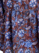 Blomstret bluse med fl&aelig;se&aelig;rmer, Brun, Packshot image number 3