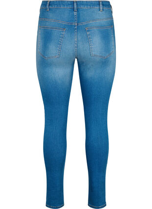 Super slim Sanna jeans med slid, Blue denim, Packshot image number 1