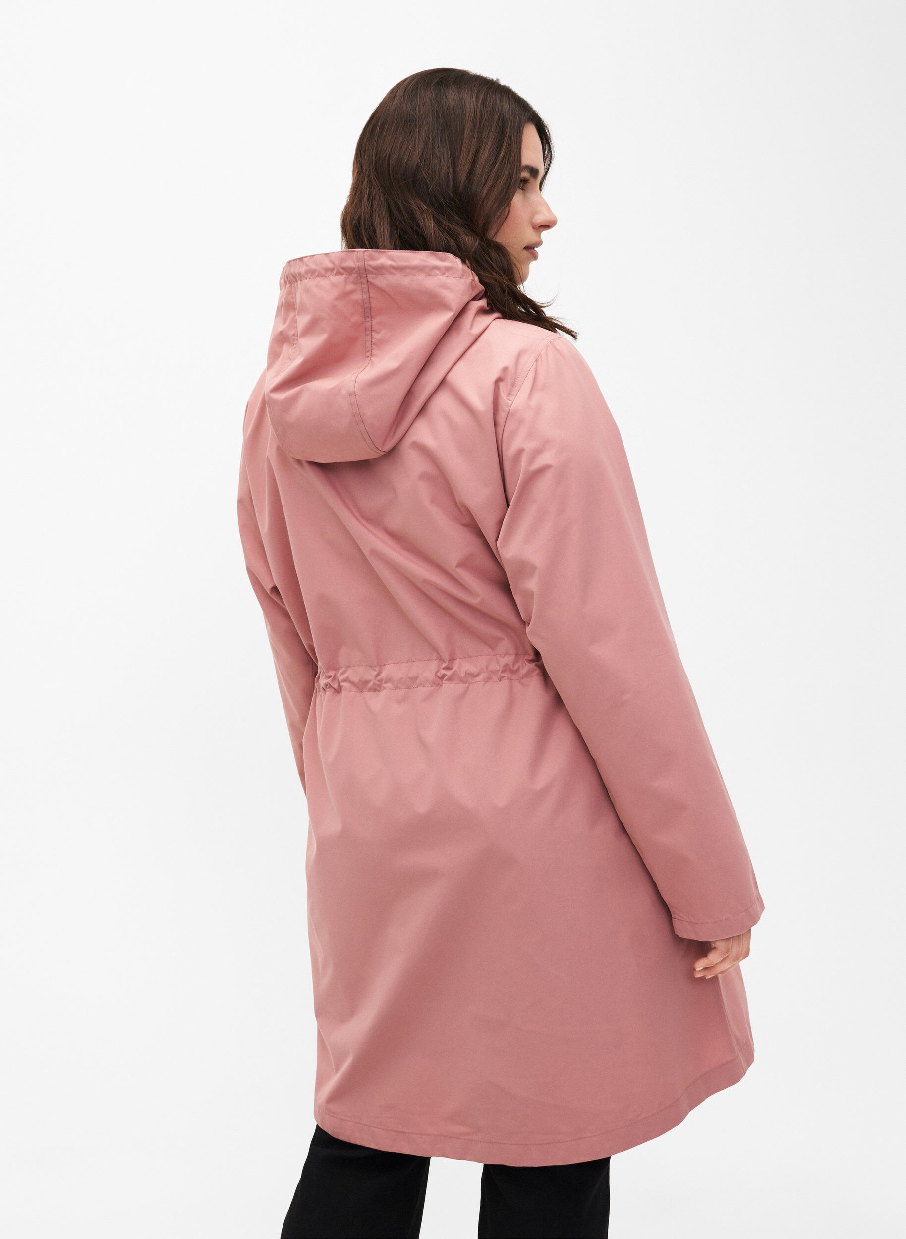 Zizzi FLASH - Vandafvisende parka med h&aelig;tte, Ash Rose, Model image number 1