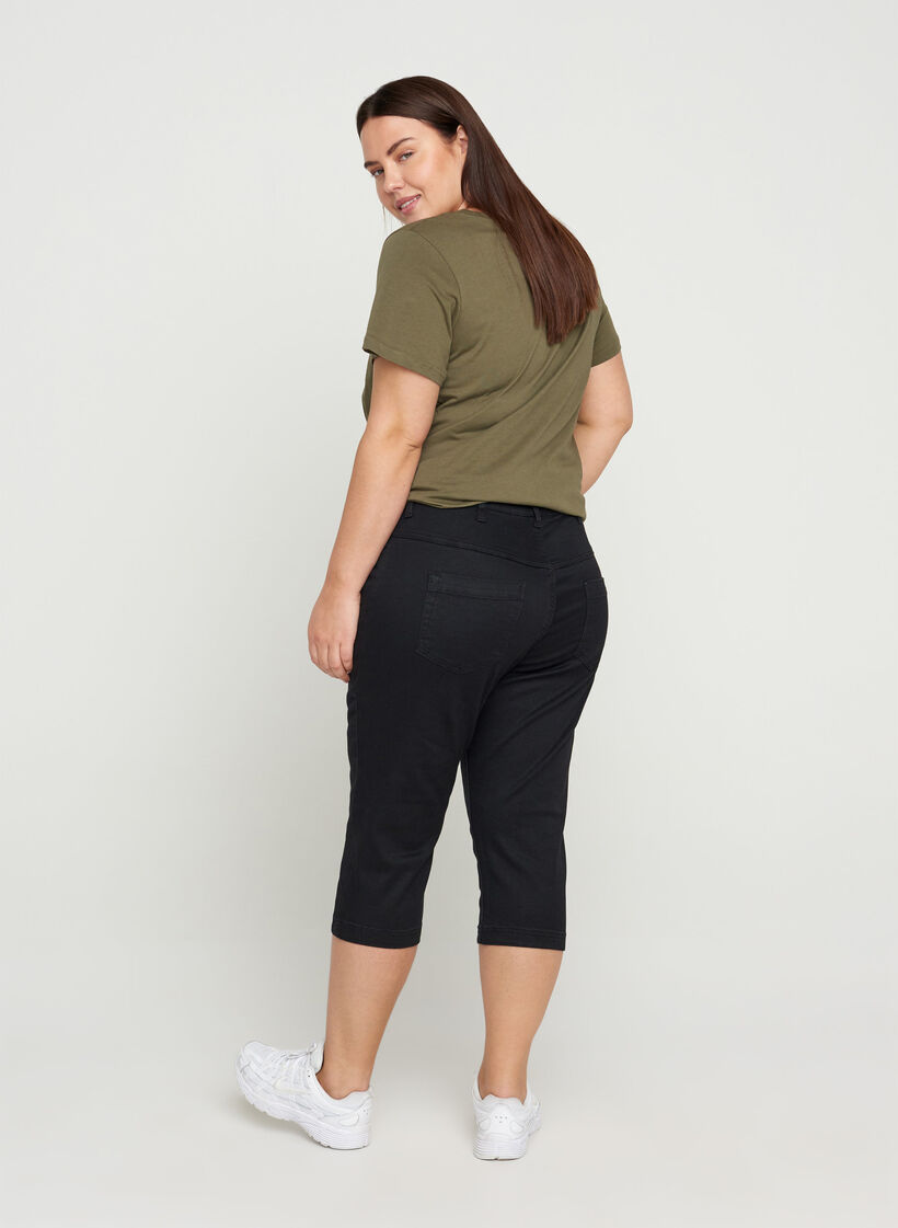 Slim fit Emily capri jeans, Sort, Model image number 2