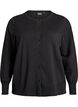 Finstrikket cardigan med rund hals, Sort, Packshot image number 0