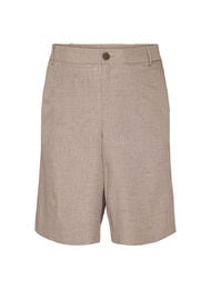 L&oslash;se bermudashorts med h&oslash;j talje, Brun