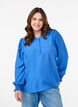 Viskosebluse med smock og rynkedetaljer, Blå, Model image number 0