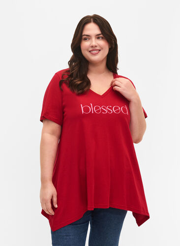 Bomulds t-shirt med korte ærmer, Barbados Cherry BLES, Model image number 0