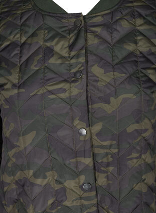 Quiltet jakke med print og knaplukning, Camou as sample, Packshot image number 2