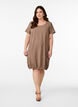 Kort&aelig;rmet kjole i bomuld, Brun, Model image number 1