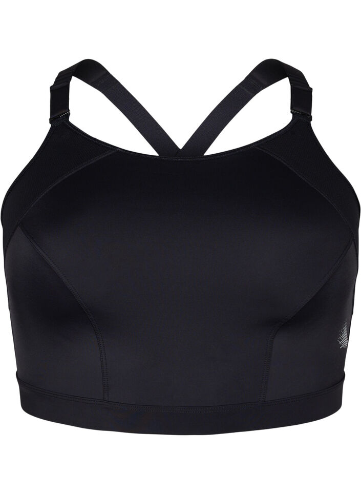 CORE, SUPER HIGH, SPORTS BRA - Sports bh med justerbare skulderstropper, Black, Packshot image number 0