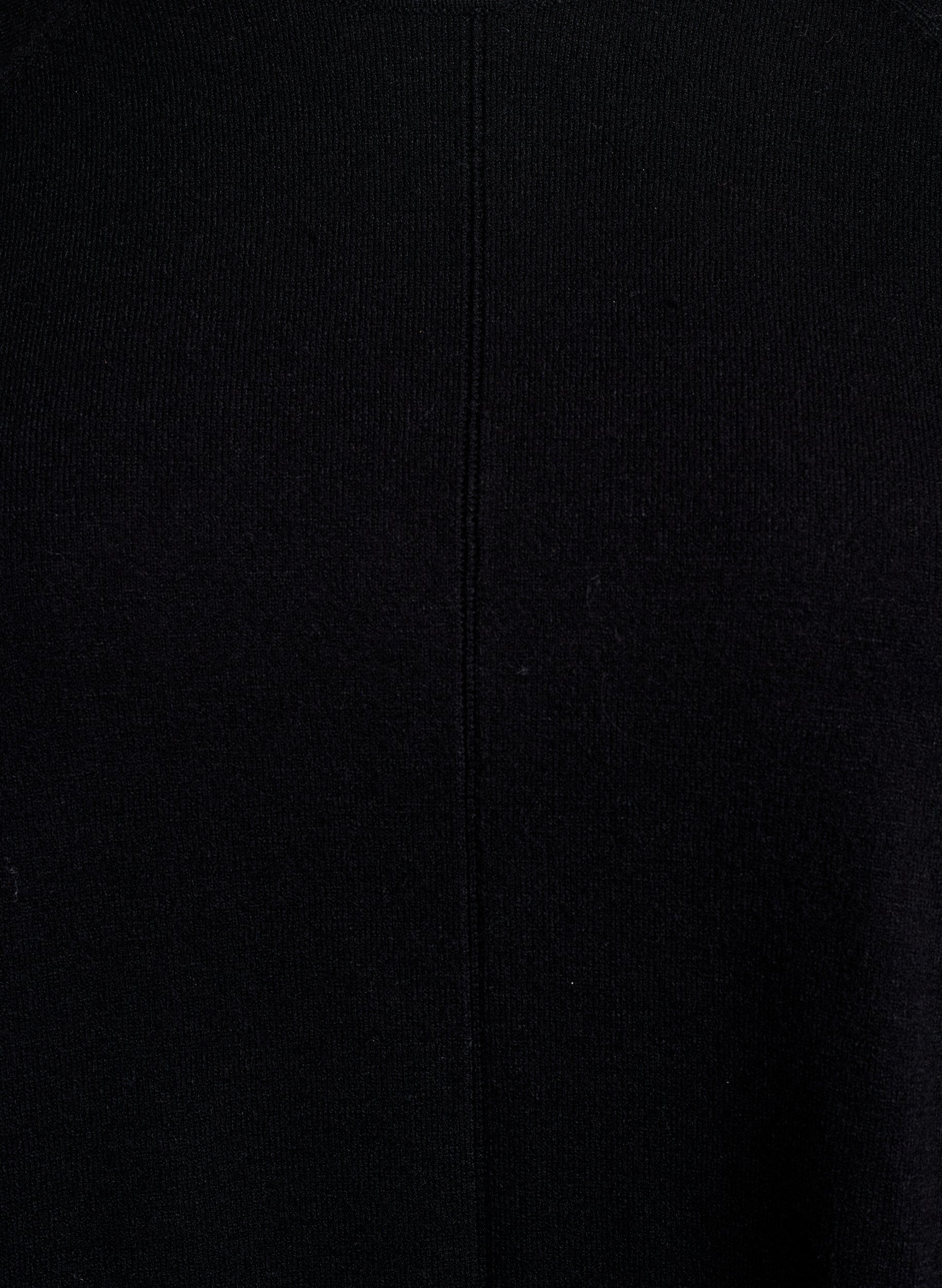 Zizzi Strikbluse med rund hals og strikket m&oslash;nster, Sort, Packshot image number 2