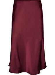 Satin midi-nederdel, R&oslash;d