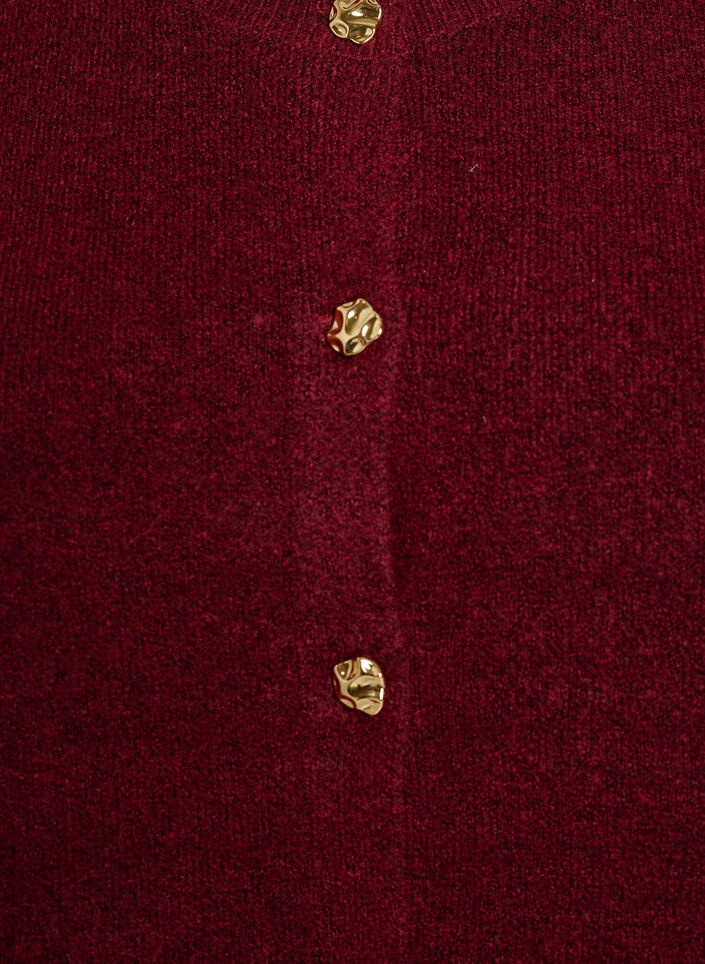 Strikket vest med dekorative knapper, M&oslash;rk Bordeaux, Packshot image number 2